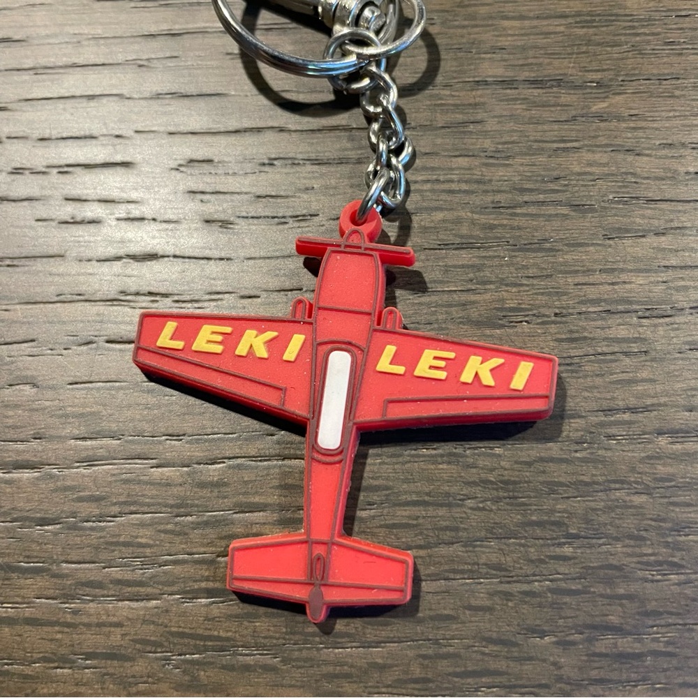 Red Leki Airplane Keychain